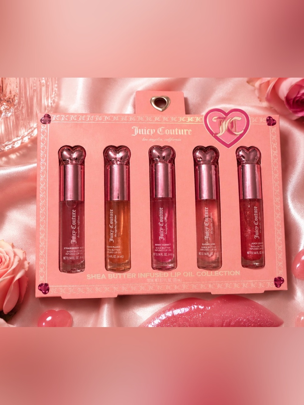 Juicy Couture Shea Butter Infused Lip Oil Collection Gift Set NIB 5-Piece